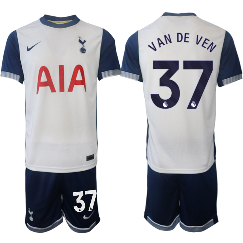 Men 2024-2025 Club Tottenham home White 37 Soccer Jersey